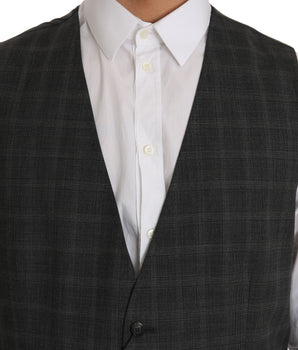 Dolce & Gabbana Elegant Checkered Wool Vest for the Urbane Man Dolce & Gabbana 