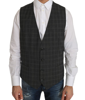 Dolce & Gabbana Elegant Checkered Wool Vest for the Urbane Man Dolce & Gabbana 