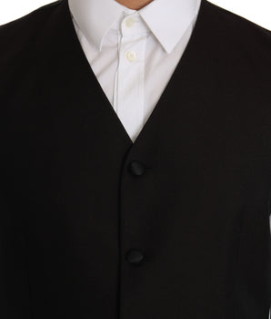 Dolce & Gabbana Elegant Black Silk Blend Formal Vest Dolce & Gabbana 