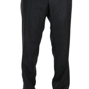 Dolce &amp; Gabbana Elegant Gray Patterned Formal Pants