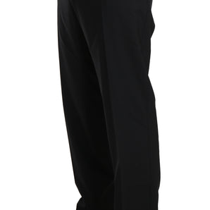 Dolce &amp; Gabbana Elegante pantalón de vestir de lana negro