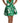 Dolce &amp; Gabbana Elegant Green Banana Leaf Print A-Line Dress
