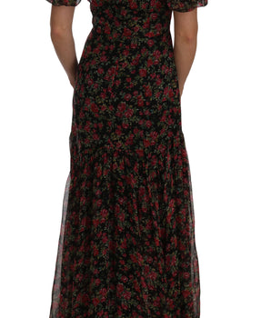 Dolce & Gabbana Elegant Floral A-Line Silk Dress Dolce & Gabbana 