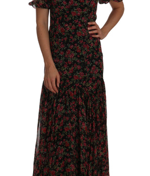 Dolce & Gabbana Elegant Floral A-Line Silk Dress Dolce & Gabbana 