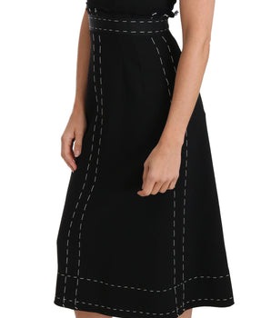 Dolce & Gabbana Elegant Black Sheath Wool Dress Dolce & Gabbana 