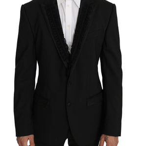 Dolce & Gabbana Elegant Black Slim Fit Martini Blazer Jacket