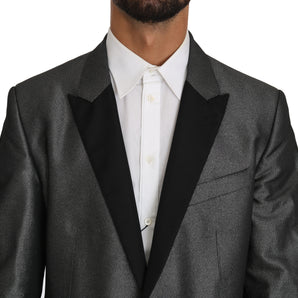 Dolce &amp; Gabbana Elegant Gray Patterned Martini Suit