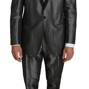 Dolce & Gabbana Elegant Gray Patterned Martini Suit