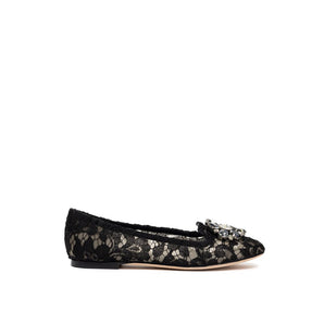 Zapato plano de viscosa negra de Dolce &amp; Gabbana