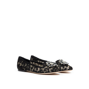 Zapato plano de viscosa negra de Dolce &amp; Gabbana