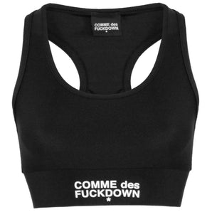 Comme Des Fuckdown Black Nylon Tops &amp; T-Shirt