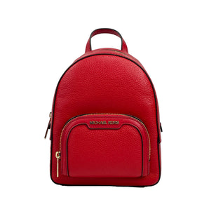 Michael Kors Jaycee Mini XS Leather Zip Pocket Backpack Red