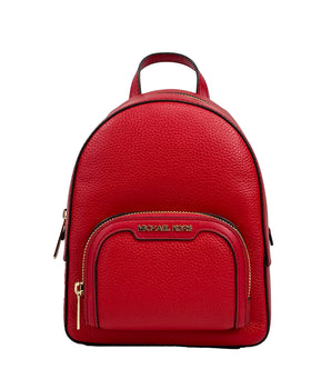 Michael Kors Jaycee Mini XS Leather Zip Pocket Backpack Red