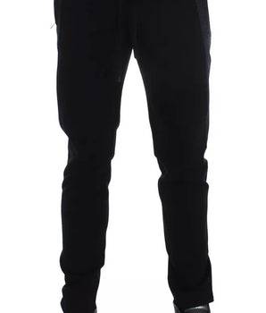 Dolce &amp; Gabbana Black Gray Wool Casual Trousers Stripe Pants
