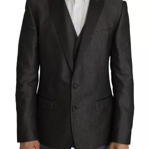 Dolce &amp; Gabbana Gray MARTINI 2 Piece Vest Coat Blazer