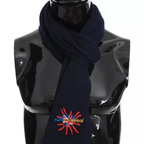 Dolce &amp; Gabbana Blue Wool #DGLovesLondon Shawl Scarf