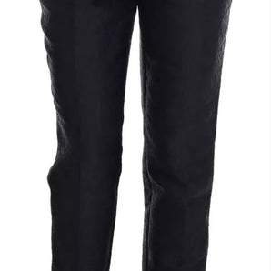 Pantalones de cintura alta con brocado floral negro de Dolce &amp; Gabbana