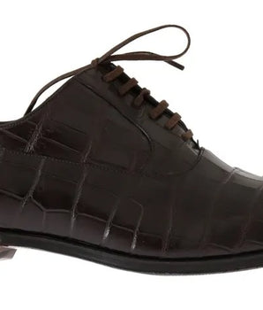 Dolce &amp; Gabbana Brown Patterned Leather Dress Formal Shoes