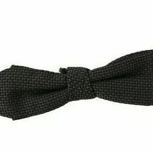 Dolce & Gabbana Gray Pattern Silk Adjustable Neck Bow Tie