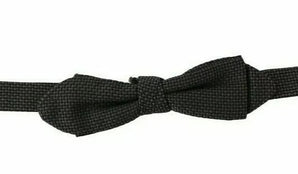 Dolce &amp; Gabbana Gray Pattern Silk Adjustable Neck Bow Tie