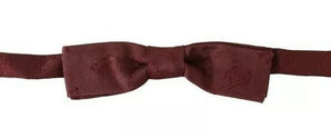 Dolce &amp; Gabbana Bordeaux Silk Floral Faille Adjustable Bow Tie