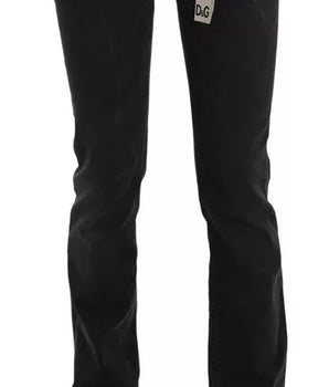 Dolce &amp; Gabbana Black Slim Fit Cotton Jeans D&amp;G Pants