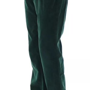 Pantalones D&amp;G de pana de algodón verde de Dolce &amp; Gabbana con corte SLIMMY