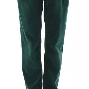 Pantalones D&amp;G de pana de algodón verde de Dolce &amp; Gabbana con corte SLIMMY