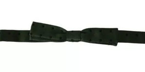 Dolce &amp; Gabbana Green Silk Dotted Mens Necktie Bow Tie
