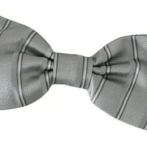 Dolce & Gabbana Light Gray Lining Adjustable Neck Butterfly Bow Tie