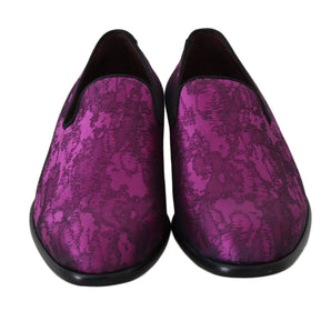 Dolce & Gabbana Elegant Silk-Wool Blend Loafers in Purple Dolce & Gabbana 