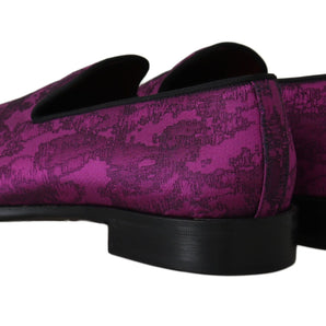 Dolce & Gabbana Elegant Silk-Wool Blend Loafers in Purple Dolce & Gabbana 