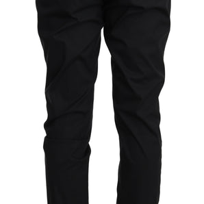 Dolce &amp; Gabbana Elegante pantalón negro formal de mezcla de lana