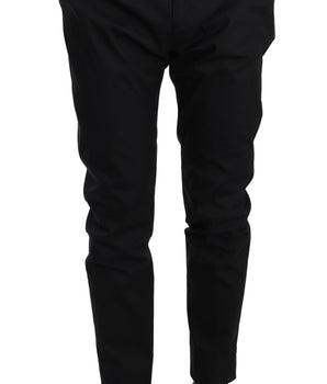 Dolce & Gabbana Elegant Black Formal Wool-Blend Trousers Dolce & Gabbana 