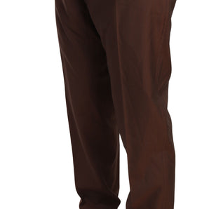 Dolce &amp; Gabbana Elegant Brown Wool-Silk Formal Pants