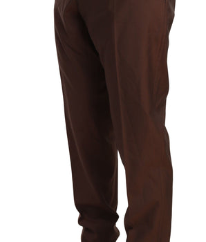 Dolce & Gabbana Elegant Brown Wool-Silk Formal Pants Dolce & Gabbana 