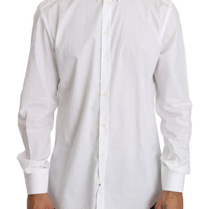 Dolce &amp; Gabbana Camisa de vestir elegante de corte slim en blanco puro