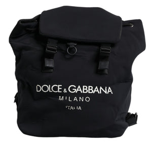 Dolce & Gabbana Black Neoprene Nylon DG Logo School Backpack Bag