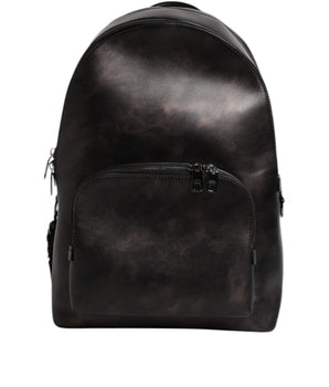 Dolce &amp; Gabbana Bronze Leather School Travel Backpack Bag