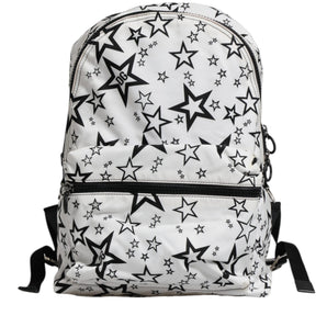 Dolce & Gabbana White DG Stars Print Nylon School Backpack Bag