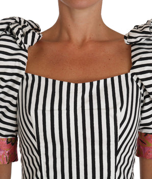 Dolce &amp; Gabbana Elegant Cropped Corset Top with Crystal Buttons