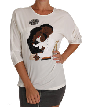 Dolce & Gabbana Elegant Silk Blend Crewneck Blouse Dolce & Gabbana 