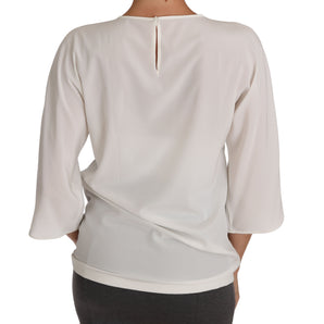 Dolce &amp; Gabbana Blusa elegante con cuello redondo en mezcla de seda