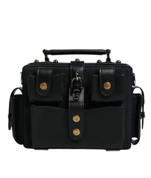 Dolce &amp; Gabbana Black Leather Crossbody Top Handle Bag
