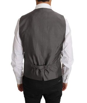 Dolce & Gabbana Sleek Bronze & Gray Formal Vest Slim Fit Dolce & Gabbana 