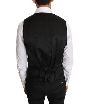 Dolce & Gabbana Elegant Slim Fit Gray Wool Vest Dolce & Gabbana 