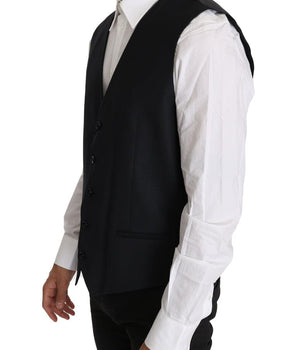 Dolce & Gabbana Elegant Gray Slim-Fit Wool-Silk Vest Dolce & Gabbana 