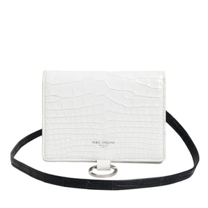 Cartera bandolera plegable de piel azul y blanca de Dolce &amp; Gabbana