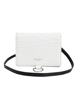 Cartera bandolera plegable de piel azul y blanca de Dolce &amp; Gabbana