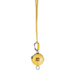 Dolce &amp; Gabbana Yellow Round Leather DG Logo Coin Purse Lanyard Wallet